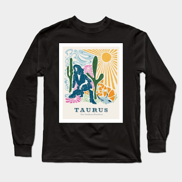 Taurus - The Stubborn Wanderer Long Sleeve T-Shirt by jennylizrome